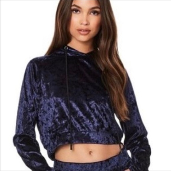 Velvet Valor Crop Pullover Hoodie Sz XS - Picture 1 of 10